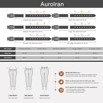 Aurolran Women's Reversible Leather Belt for Every Occasion