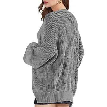 QUALFORT Women's Oversized Cotton Cardigan - Casual Comfort