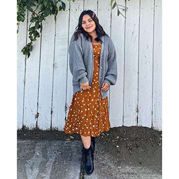 QUALFORT Women's Oversized Cotton Cardigan - Casual Comfort