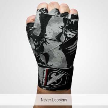 Hayabusa Marvel Hero Elite Mexican Style Boxing Hand Wraps for Men & Women - The Punisher, 180 Inches