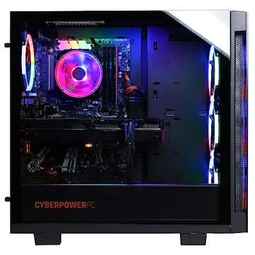 CyberpowerPC Gamer Master Gaming PC, AMD Ryzen 5 7600 3.8GHz, GeForce RTX 4060 8GB, 16GB DDR5, 500GB NVMe SSD, Wi-Fi Ready & Windows 11 Home (GMA2700A)