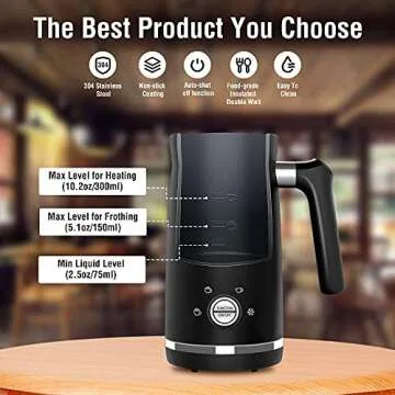 Befano Milk Frother 4 in 1 Automatic Steamer for Coffee