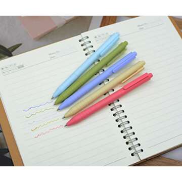 YYaaloa 30pcs Cute Pens Journal Planner Retractable Pens 30 Candy Color Gel Ink Pen Set 0.5 Fine Point Gel Ink Pens For Journaling, Drawing, Craft Doodling, and Notetaking (30 Assorted colors)