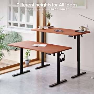 Monomi Electric Standing Desk, 55x24 Inches Adjustable Height Desk, Home Office Sit Stand Up Desk (B...