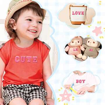 Jongdari Chenille Letter Patches - 52pcs Glitter Letters