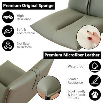 YOUNIKE Ergonomic Armless Office Chair 360°Swivel Home Desk Chair with Wheels and Back Support for Study Room, Height Adjustable Rolling Chair for Bedroom, Olive Green