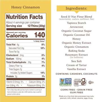 Simple Mills Honey Cinnamon Sweet Thins - Nutritious & Delicious