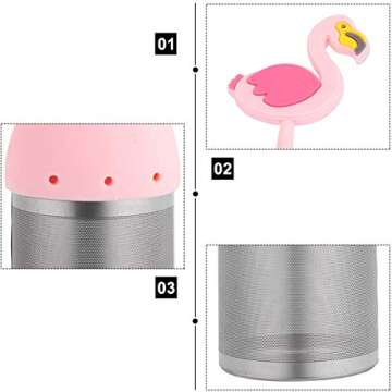 Tea Infuser, Tea Balls Tea Strainers 2Pcs, Silicone Handle 304 Stainless Steel Strainer Fine Mesh Tea Filter for Steeping Loose Tea, Tea Steeper for Teapot, Tea Diffuser for Loose Leaf or Herbal Tea