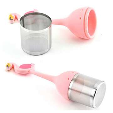 Tea Infuser, Tea Balls Tea Strainers 2Pcs, Silicone Handle 304 Stainless Steel Strainer Fine Mesh Tea Filter for Steeping Loose Tea, Tea Steeper for Teapot, Tea Diffuser for Loose Leaf or Herbal Tea