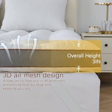 WhatsBedding 4 Inch Memory Foam Mattress Topper Queen Size