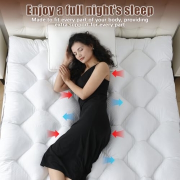 WhatsBedding 4 Inch Memory Foam Mattress Topper Queen Size