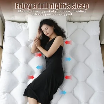 WhatsBedding 4 Inch Memory Foam Mattress Topper Queen Size