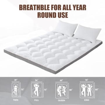 WhatsBedding 4 Inch Memory Foam Mattress Topper Queen Size