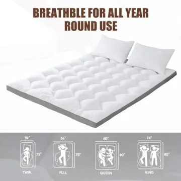 WhatsBedding 4 Inch Memory Foam Mattress Topper Queen Size