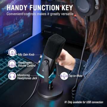 FIFINE Gaming Audio Mixer Bundle with Computer Streaming Microphone, 4-Channel RGB Mixer Set with XLR Interface, 48V Phantom Power, Dynamic Mic with Mute Button for Game Voice Podcast YouTube(SC3+AM8)