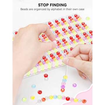 ARTDOT 1400 Pieces Letter Beads for Friendship Bracelets Making Kit, 28 Styles Assortment Jewelry Making Supplies Alphabet Beads Set with Cases Preppy Crafts Gifts