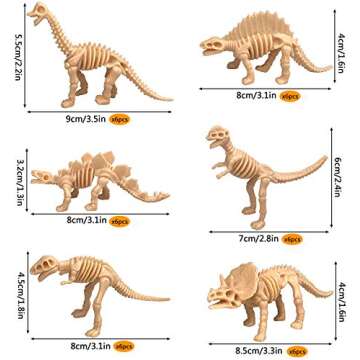PPXMEEUDC 48 PCS Dinosaur Fossil Skeletons - Engaging Educational Toy Set