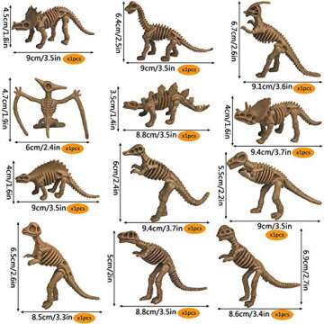 48 PCS Dinosaur Fossil Skeletons for Fun Educational Play