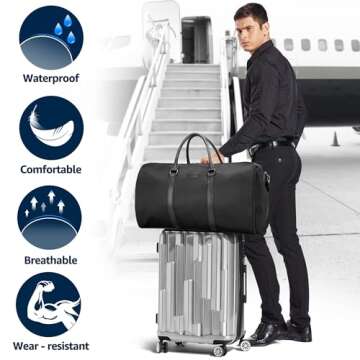 UNIQUEBELLA Carry on Garment Bag Convertible Suit Travel Bag for Men Women Duffel Flight Bag with Shoulder Strap