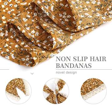 Molans 3Pcs Floral Head Scarf for Women - Stylish & Versatile