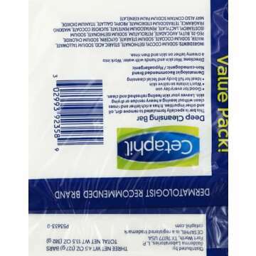 Cetaphil Deep Cleansing Bar Soap 3-Pack for Sensitive Skin