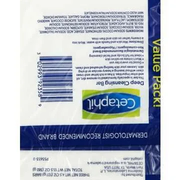 Cetaphil Deep Cleansing Bar Soap 3-Pack for Sensitive Skin