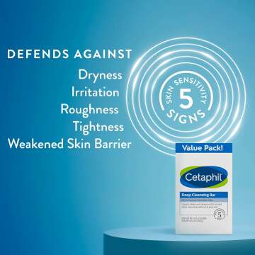 Cetaphil Deep Cleansing Bar Soap 3-Pack for Sensitive Skin