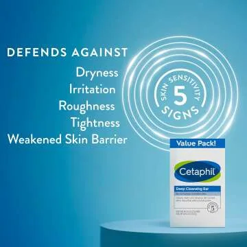 Cetaphil Deep Cleansing Bar Soap 3-Pack for Sensitive Skin
