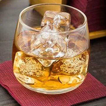 Restaurantware 6 Ounce Scotch Glasses 10 Medium Rocks Glasses - Does Not Contain Lead Bulbous Design Clear Glass Bourbon Tasting Glasses Dishwashable Great For Scotch Or Cocktails