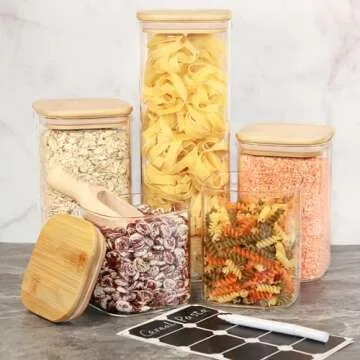 Urban Green Eco-Friendly Glass Canisters with Bamboo Lids