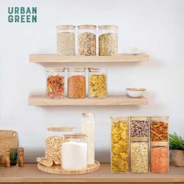 Urban Green Eco-Friendly Glass Canisters with Bamboo Lids