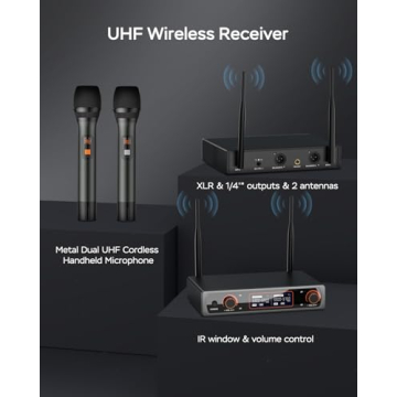MOYLEAF UHF Cordless Microphone System for Events