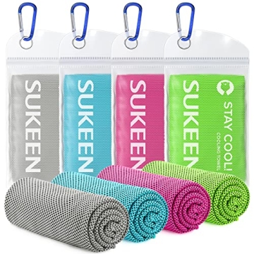 Sukeen 4 Pack Cooling Towel - Instant Cooling Solution for Sports & Outdoors