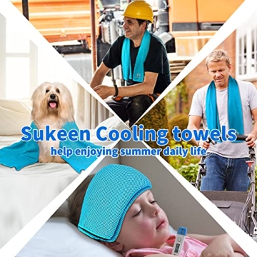 Sukeen 4 Pack Cooling Towels for Sports and Outdoor Activities