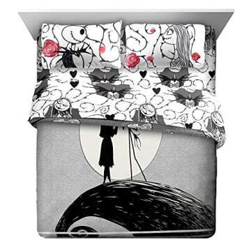 Jay franco Disney Nightmare Before Christmas Moonlight 7 Pc Jay franco Queen Bed Set-Includes Revers...