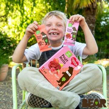 Bear Valentines Day Strawberry & Raspberry Fruit Rolls Variety Pack, 12 Pack (2 Rolls Per Pack) – Gluten Free, Vegan, and Non-GMO – Healthy School And Lunch Snacks For Kids And Adults