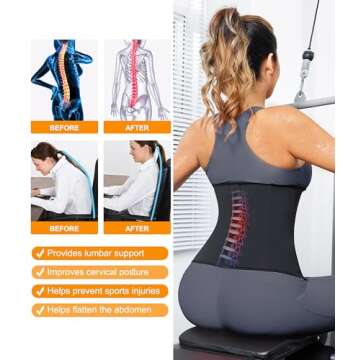 LEINIDINA Womens Waist Trainer Corset with Zipper Sweat Waist Trimmer for Women Workout Belt Corset Shapewear Black