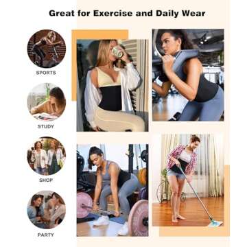 LEINIDINA Womens Waist Trainer Corset with Zipper Sweat Waist Trimmer for Women Workout Belt Corset Shapewear Black