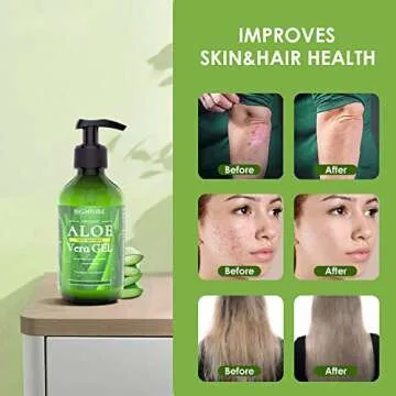 BIGHTURE Aloe Vera Gel - Organic Skin & Hair Care Solution