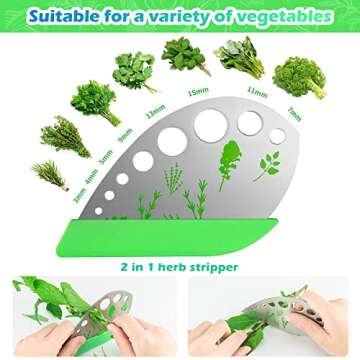 Herb Scissors, Herb Stripper with 5 Blade and Cover, Vegetable Salad Cutter, Stainless Steel Peelers for Kitchen, Chopping Chive, Salad, Collard Greens, Parsley, Multifunction Scissors Set