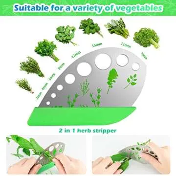 Herb Scissors, Herb Stripper with 5 Blade and Cover, Vegetable Salad Cutter, Stainless Steel Peelers for Kitchen, Chopping Chive, Salad, Collard Greens, Parsley, Multifunction Scissors Set