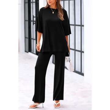 KIRUNDO Womens Oversized Matching Set for Casual Style