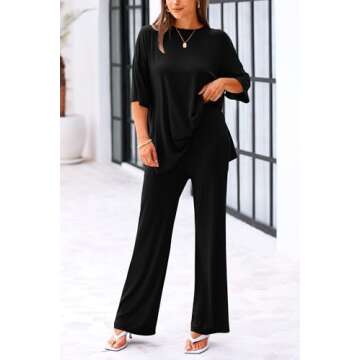 KIRUNDO Womens Oversized Matching Set for Casual Style