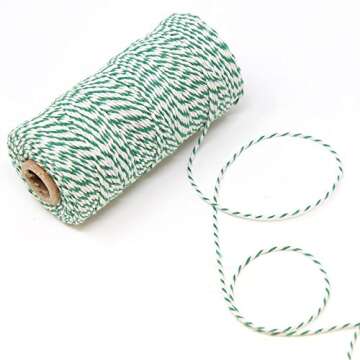 Just Artifacts 2-Pack ECO Bakers Twine 110-yards 12Ply (Striped Kelly Green)
