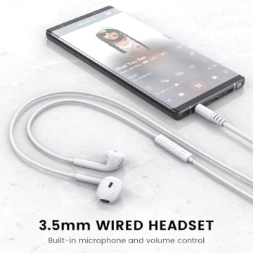 MOSWAG Wired Earbuds with Microphone for All Devices