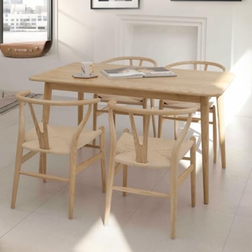 VODUR Wishbone Chair Natural Wood Elegant Dining Chairs