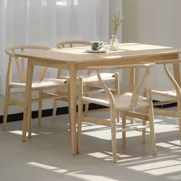 VODUR Wishbone Chair Natural Wood Elegant Dining Chairs