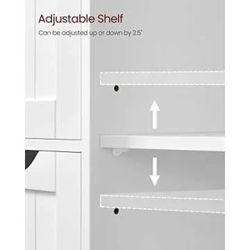 VASAGLE Bathroom Floor Storage Cabinet, Bathroom Storage Unit with 3 Drawers, 1 Adjustable Shelf, Bathroom Cabinet Freestanding , 11.8 x 23.6 x 31.5 Inches, White UBBC49WT