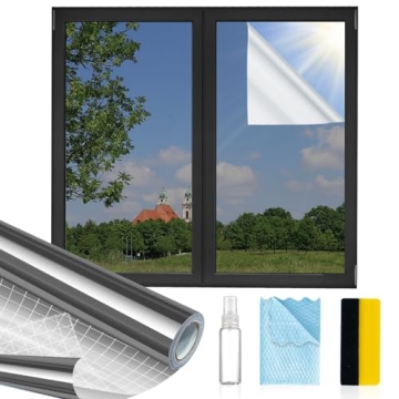 MAGIDEKOR Window Privacy Film One Way - Reflective Mirror Window Film, UV Blocking Heat Control, 17....
