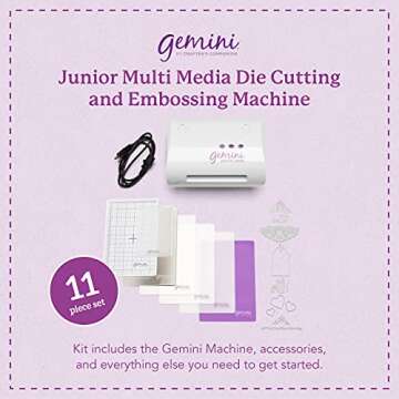 Gemini Twin-Function Cutter & Embosser Crafter's Companion Gemini Junior Jnr Portable Die Cutting and Embossing Machine, White